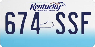 KY license plate 674SSF