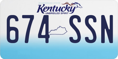 KY license plate 674SSN