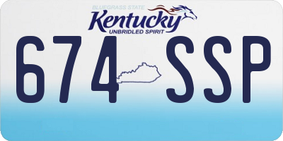 KY license plate 674SSP