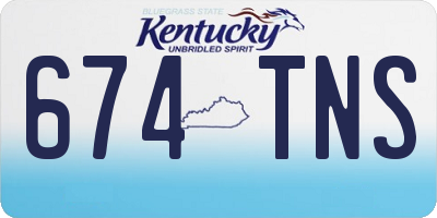 KY license plate 674TNS