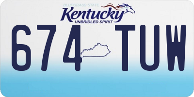 KY license plate 674TUW