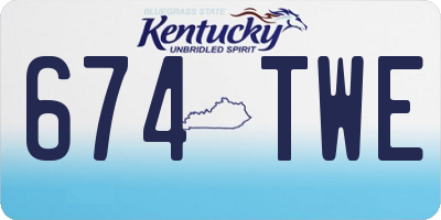 KY license plate 674TWE