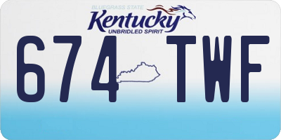 KY license plate 674TWF