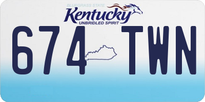 KY license plate 674TWN