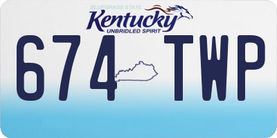 KY license plate 674TWP