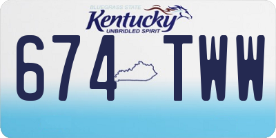 KY license plate 674TWW