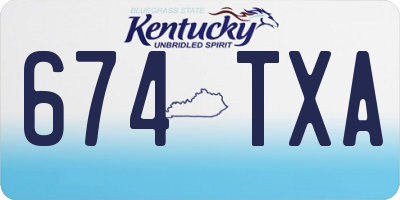 KY license plate 674TXA