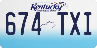 KY license plate 674TXI