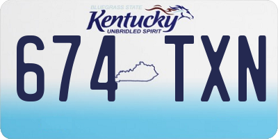 KY license plate 674TXN
