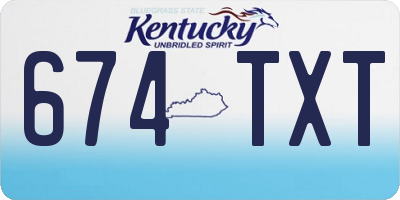 KY license plate 674TXT