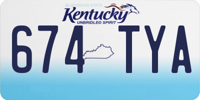 KY license plate 674TYA