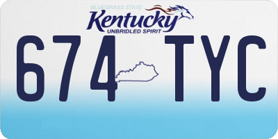KY license plate 674TYC