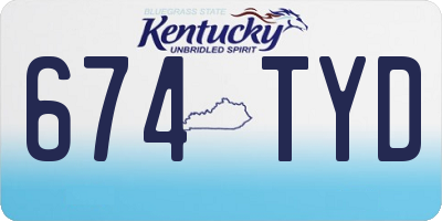 KY license plate 674TYD
