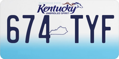 KY license plate 674TYF