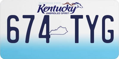 KY license plate 674TYG