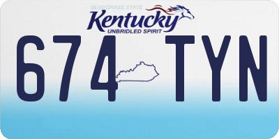 KY license plate 674TYN