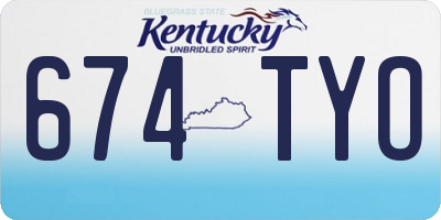 KY license plate 674TYO