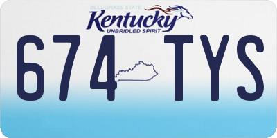 KY license plate 674TYS