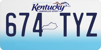 KY license plate 674TYZ