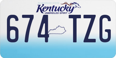KY license plate 674TZG
