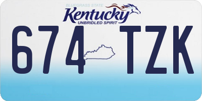 KY license plate 674TZK