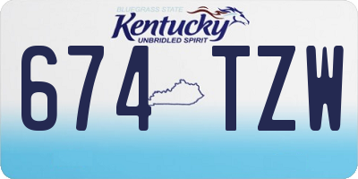 KY license plate 674TZW