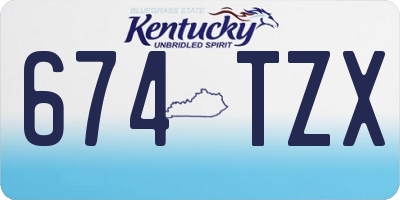 KY license plate 674TZX