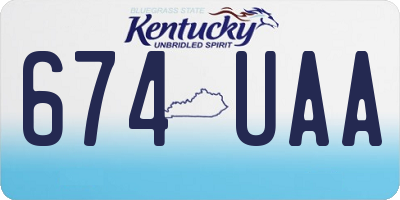 KY license plate 674UAA