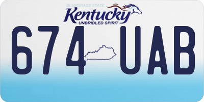 KY license plate 674UAB