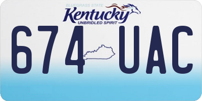 KY license plate 674UAC