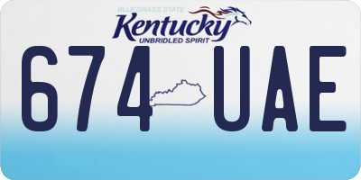 KY license plate 674UAE