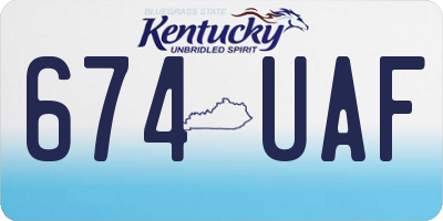KY license plate 674UAF