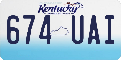 KY license plate 674UAI