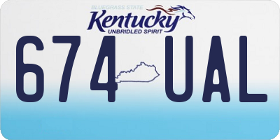 KY license plate 674UAL