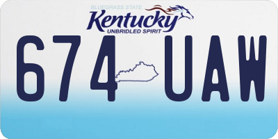 KY license plate 674UAW