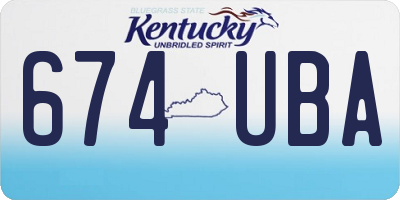 KY license plate 674UBA