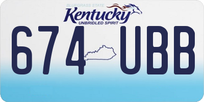 KY license plate 674UBB