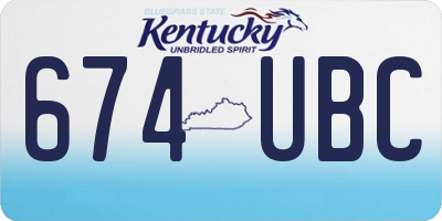 KY license plate 674UBC