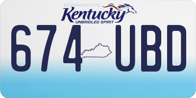 KY license plate 674UBD