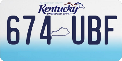 KY license plate 674UBF