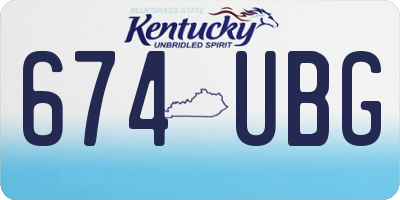 KY license plate 674UBG