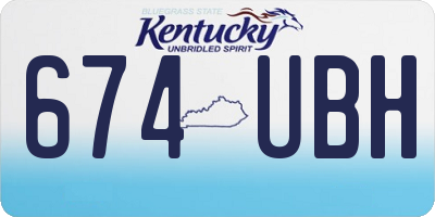 KY license plate 674UBH
