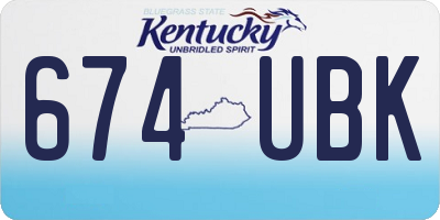 KY license plate 674UBK