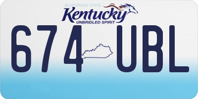 KY license plate 674UBL