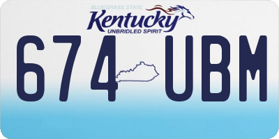 KY license plate 674UBM