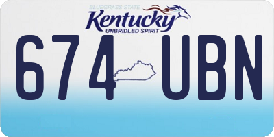 KY license plate 674UBN