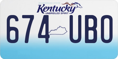 KY license plate 674UBO