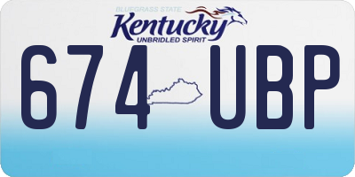 KY license plate 674UBP