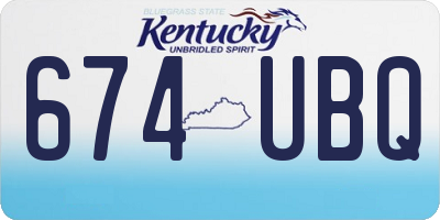 KY license plate 674UBQ