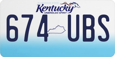 KY license plate 674UBS